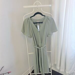 H&M Light Green Midi Dress